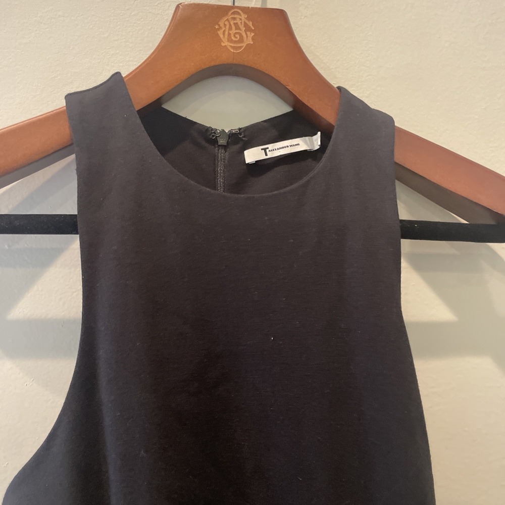Alexander Wang Black Jersey/Rayon Halter Neck Waist Cutouts Midi Dress - Picture 4 of 8